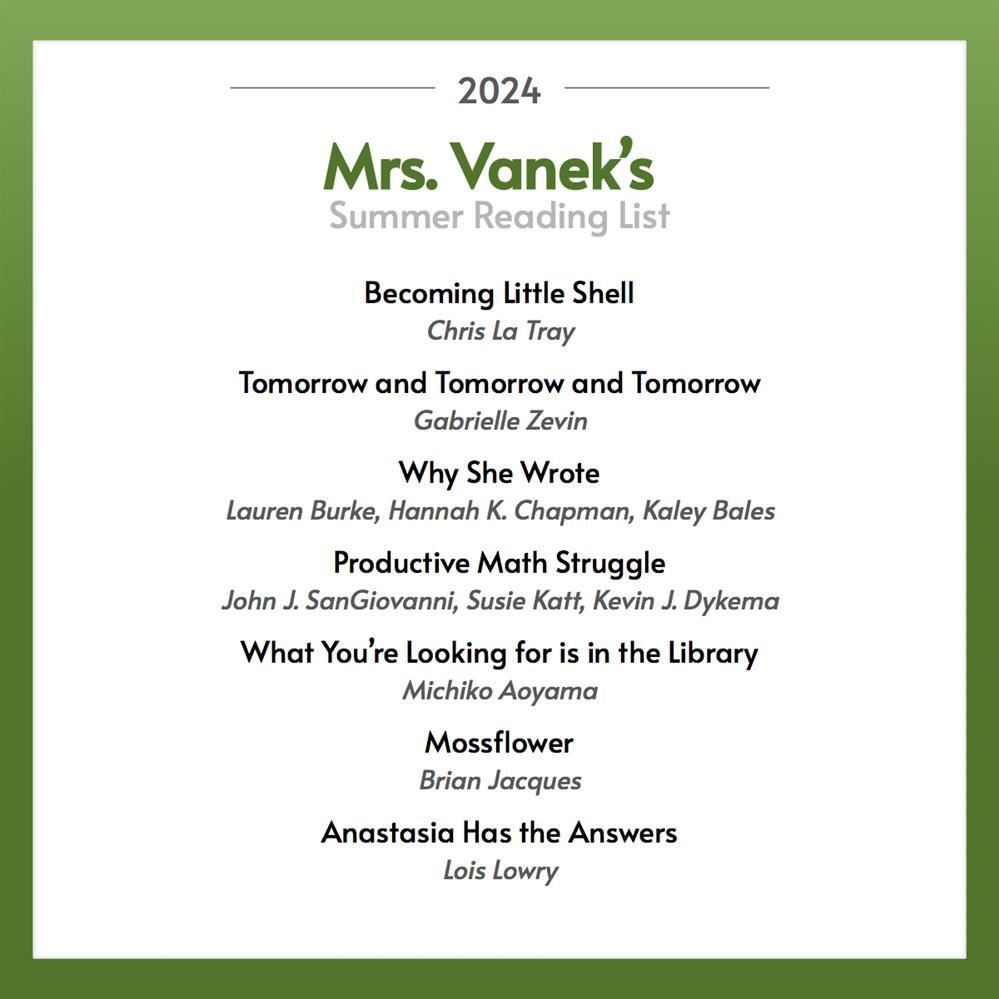 2024 Summer Reading List